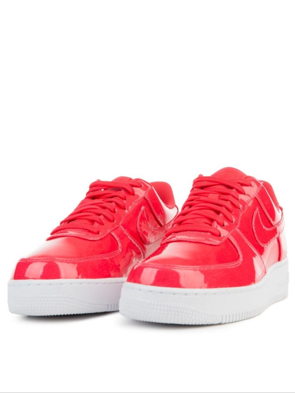 Kid's Red Air Force 1 Low-Top Sneakers - Patent Finish, Size 8C